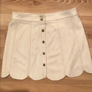 Tan scalloped suede skirt!